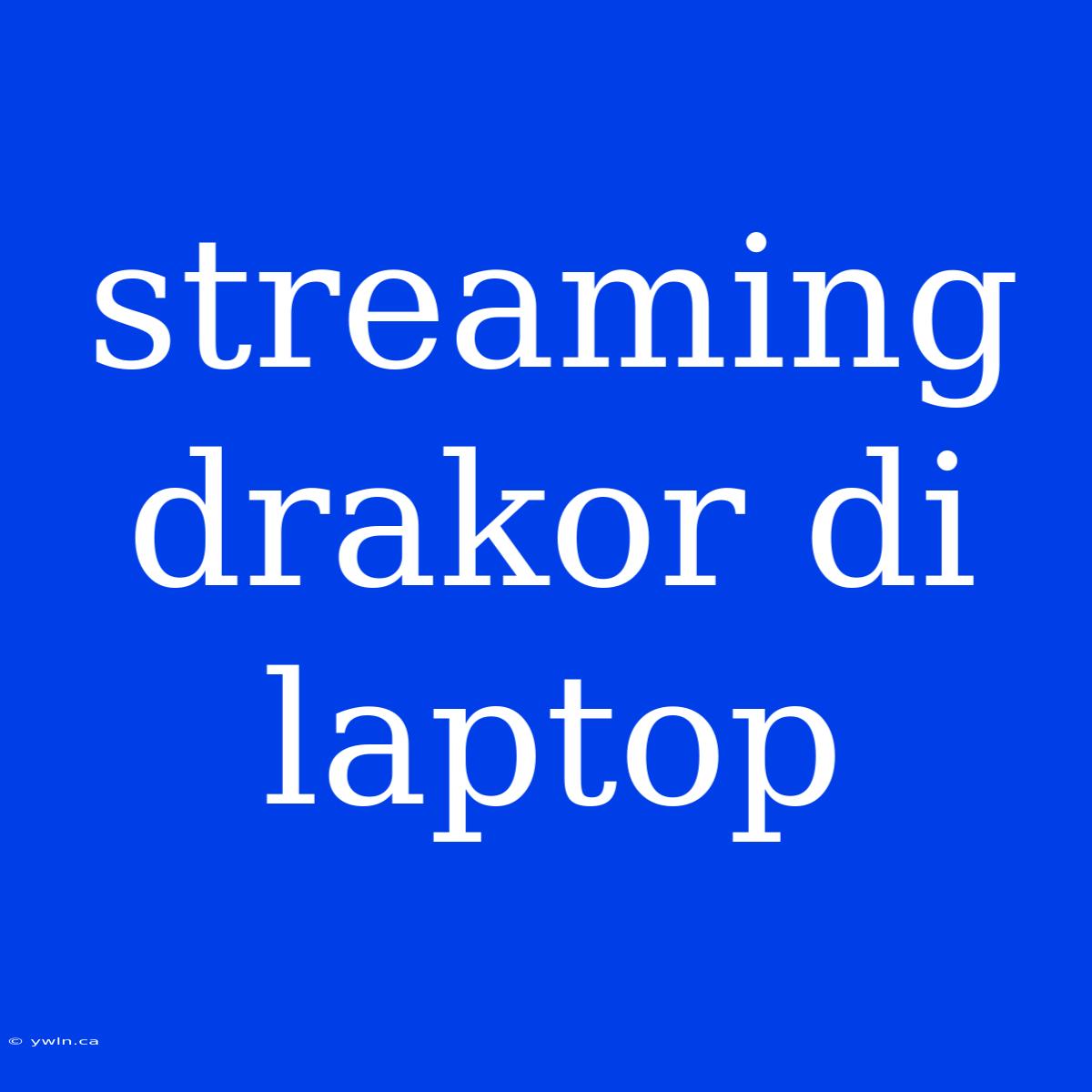 Streaming Drakor Di Laptop