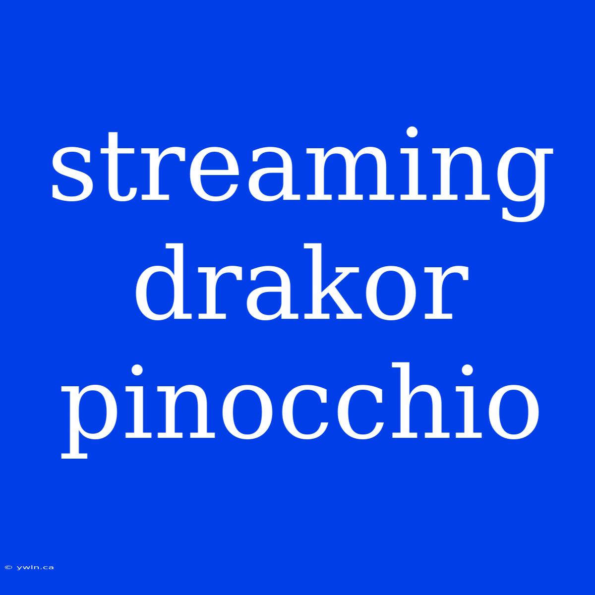 Streaming Drakor Pinocchio