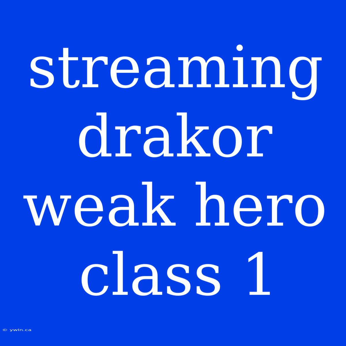 Streaming Drakor Weak Hero Class 1