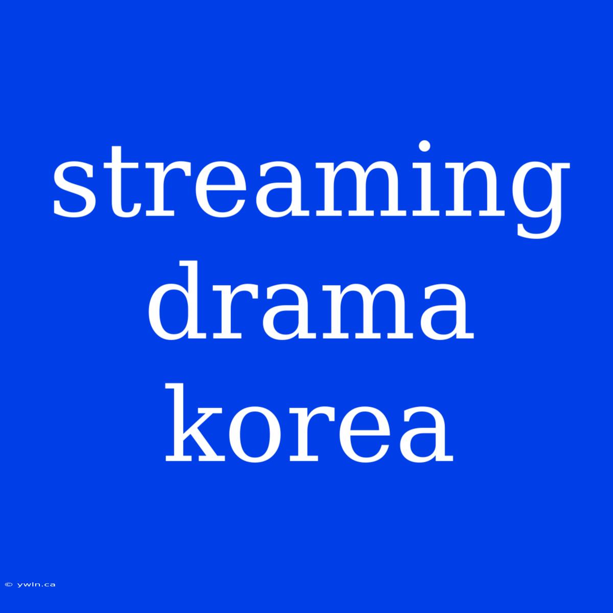 Streaming Drama Korea