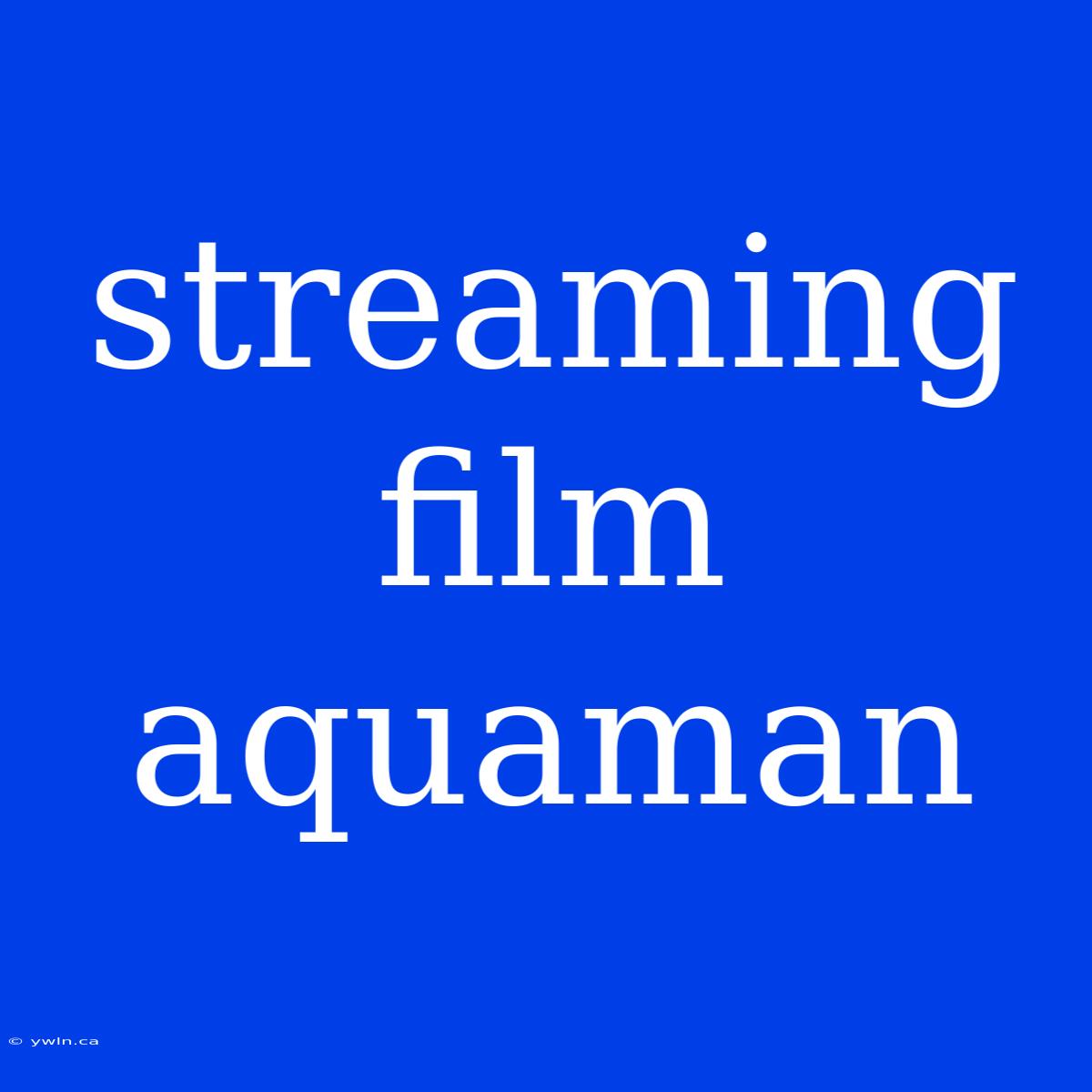 Streaming Film Aquaman