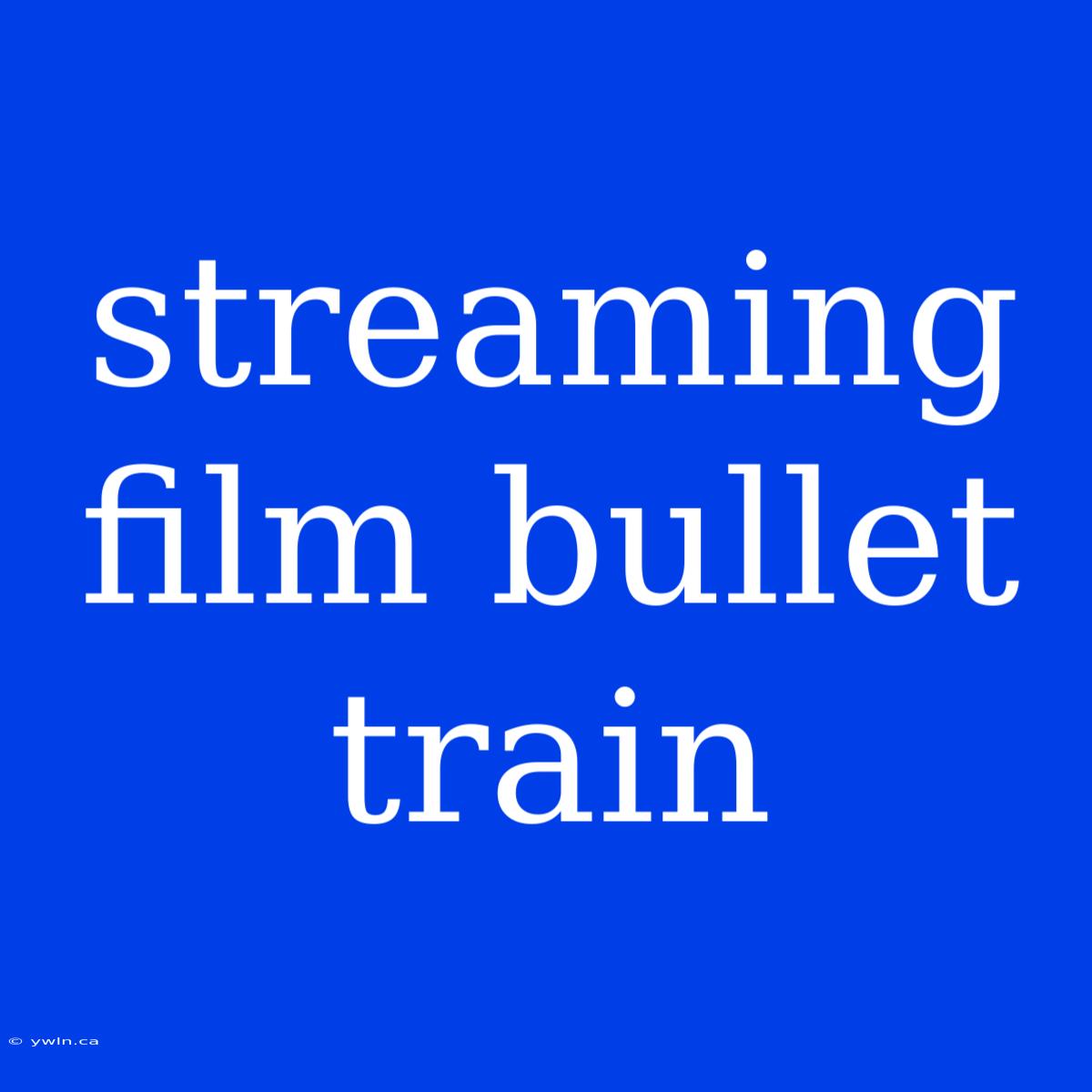 Streaming Film Bullet Train