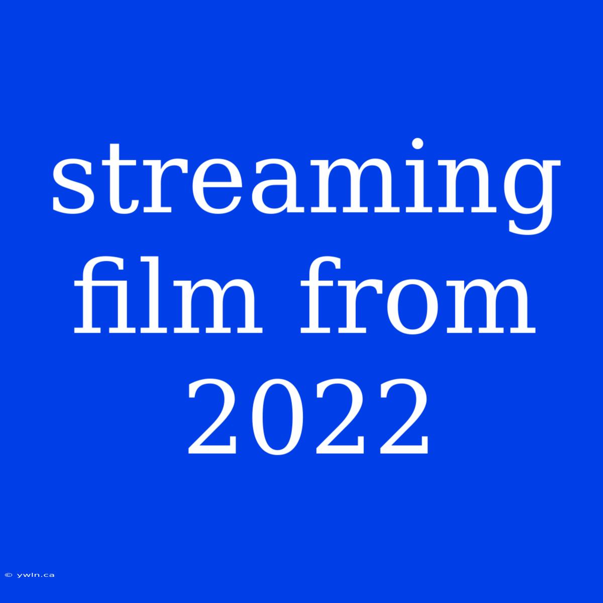 Streaming Film From 2022