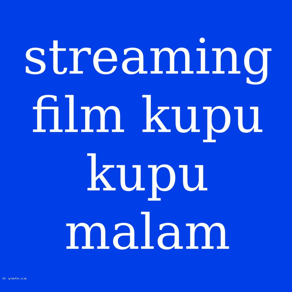 Streaming Film Kupu Kupu Malam