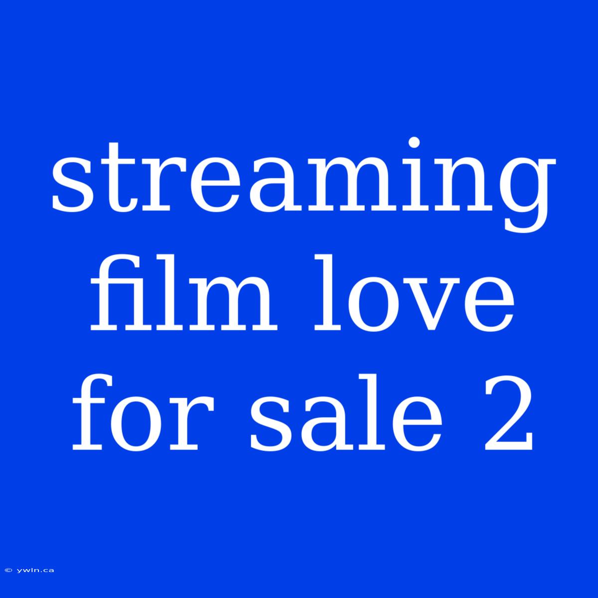 Streaming Film Love For Sale 2