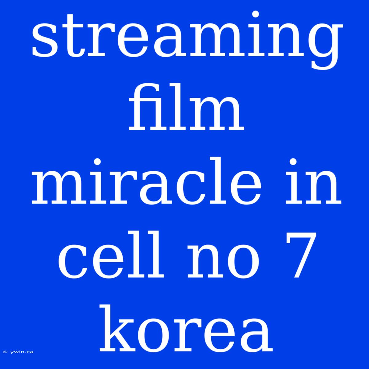 Streaming Film Miracle In Cell No 7 Korea