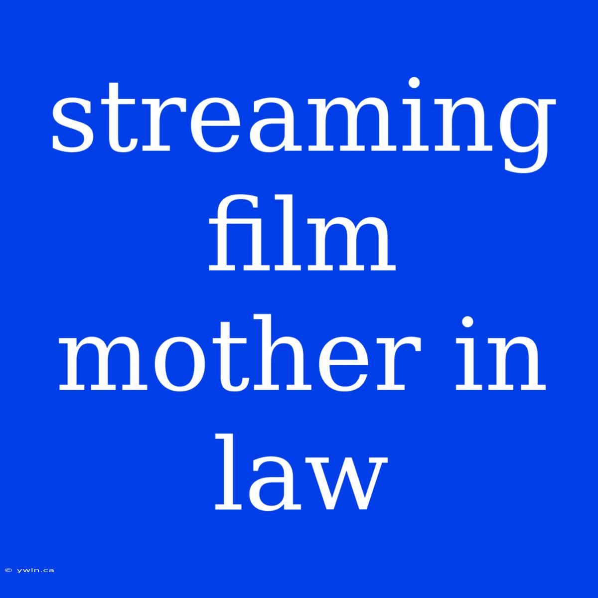 Streaming Film Mother In Law