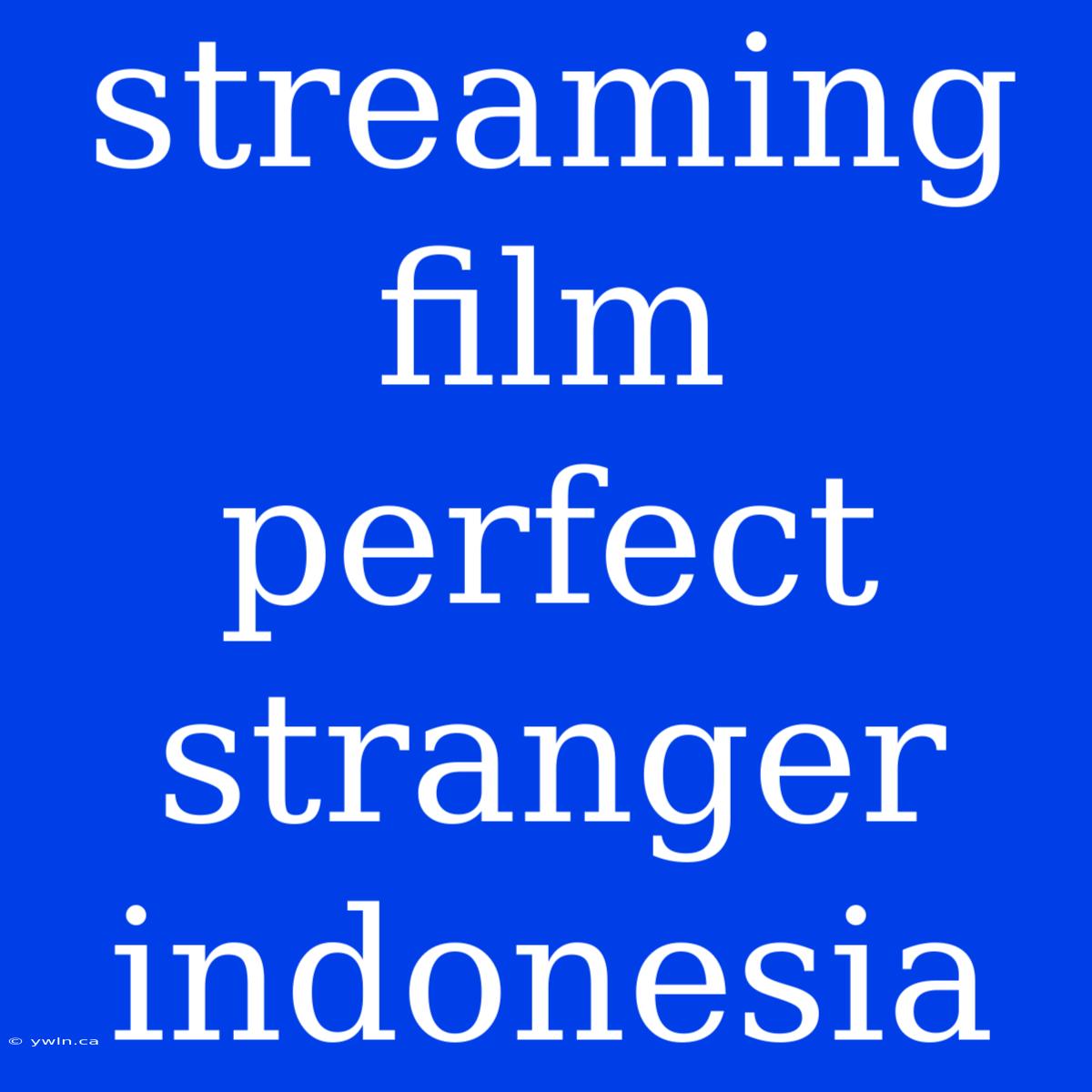 Streaming Film Perfect Stranger Indonesia