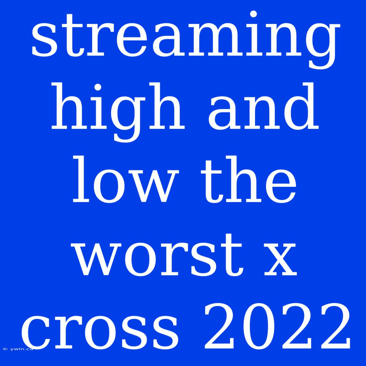 Streaming High And Low The Worst X Cross 2022