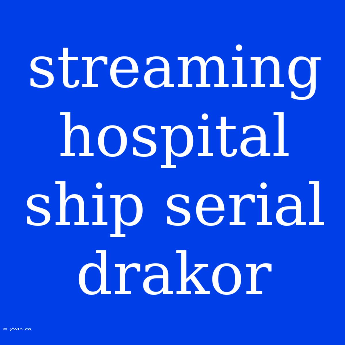 Streaming Hospital Ship Serial Drakor