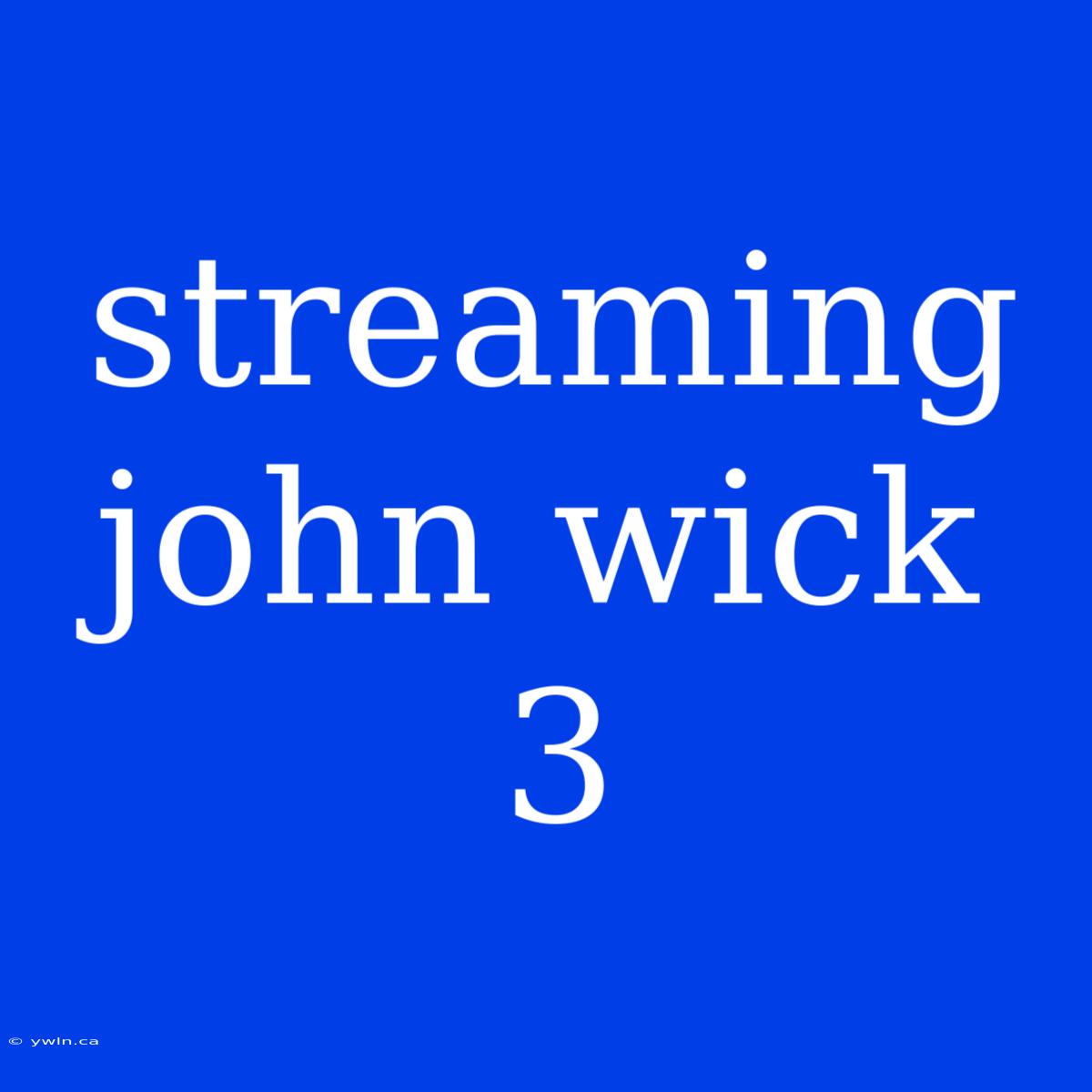 Streaming John Wick 3