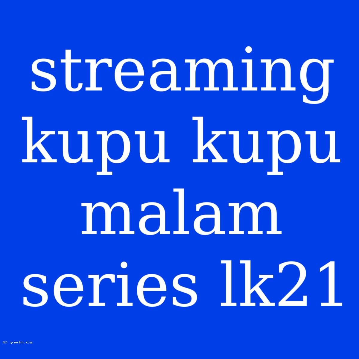 Streaming Kupu Kupu Malam Series Lk21