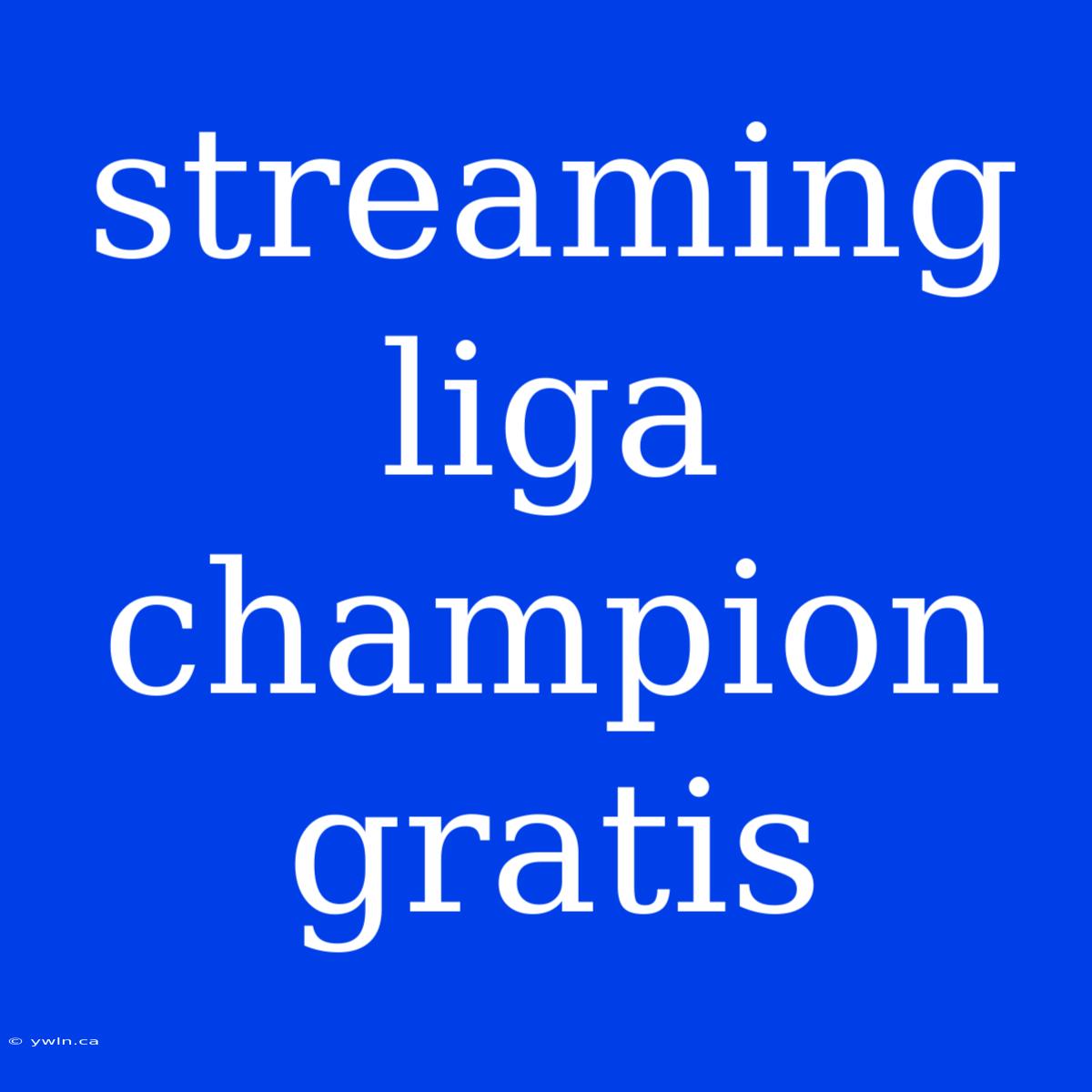 Streaming Liga Champion Gratis