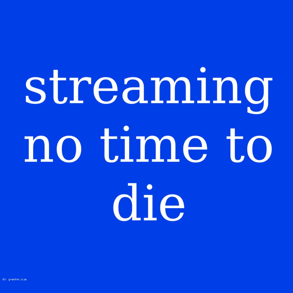 Streaming No Time To Die