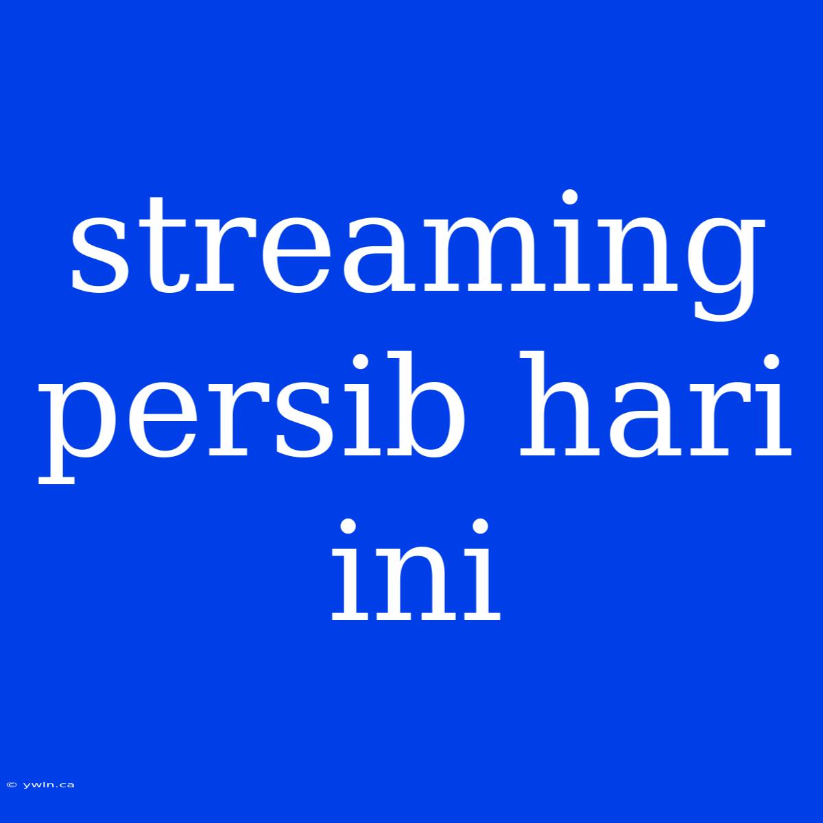 Streaming Persib Hari Ini