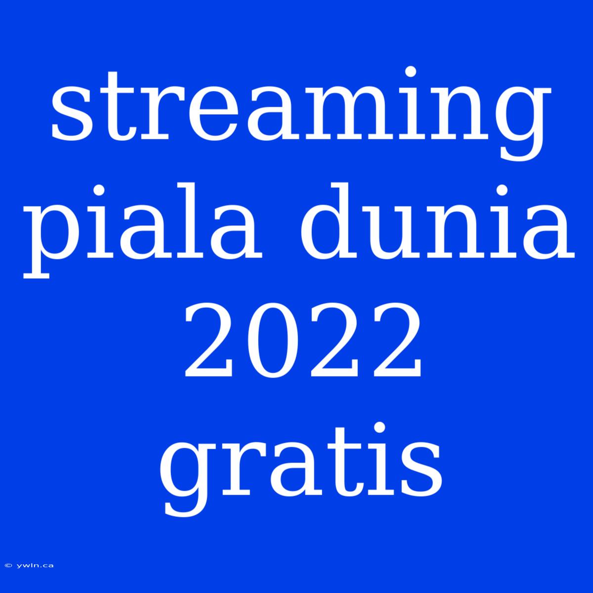 Streaming Piala Dunia 2022 Gratis