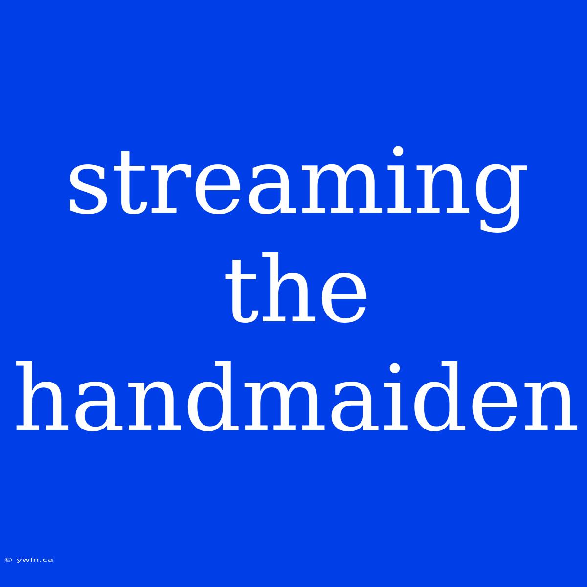 Streaming The Handmaiden