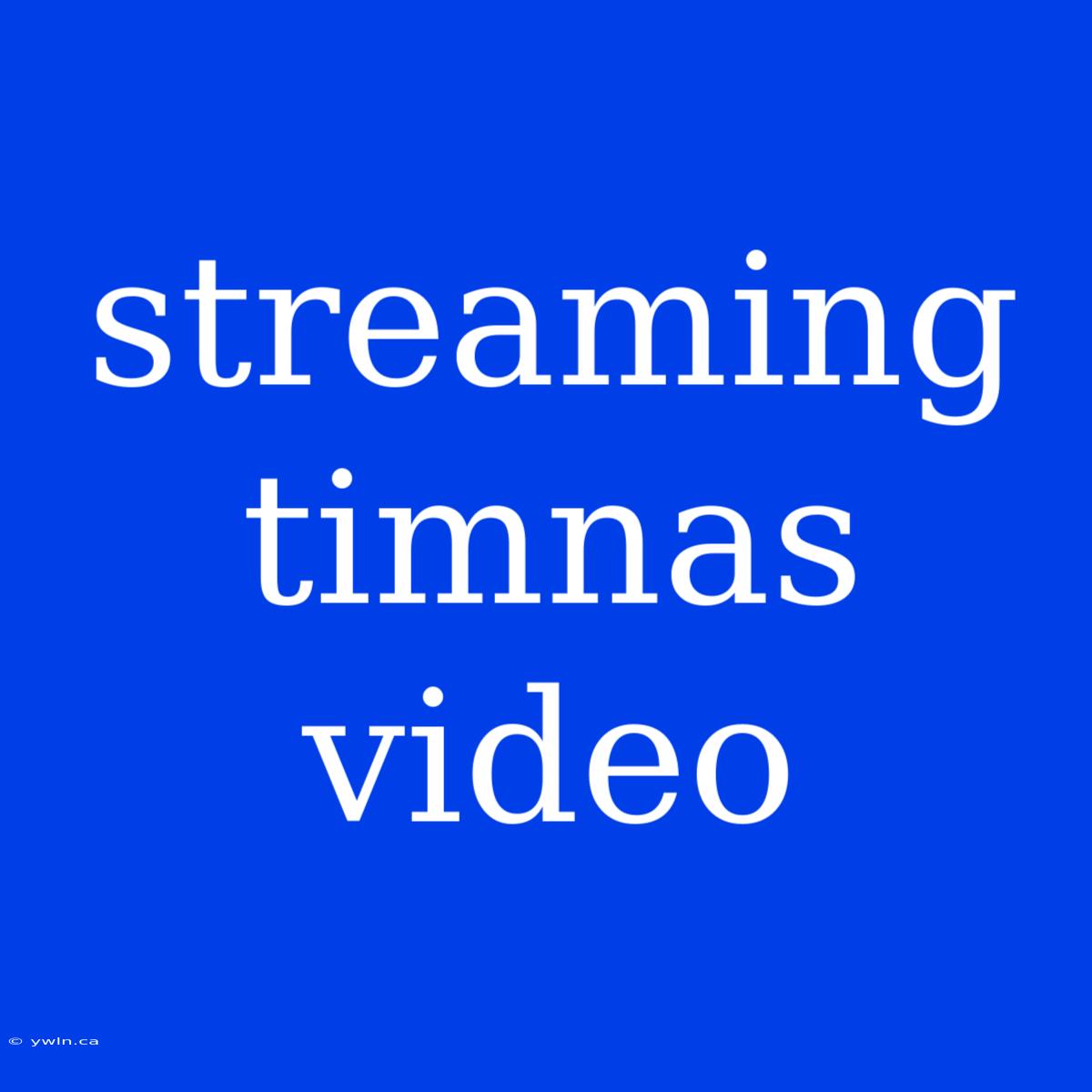 Streaming Timnas Video