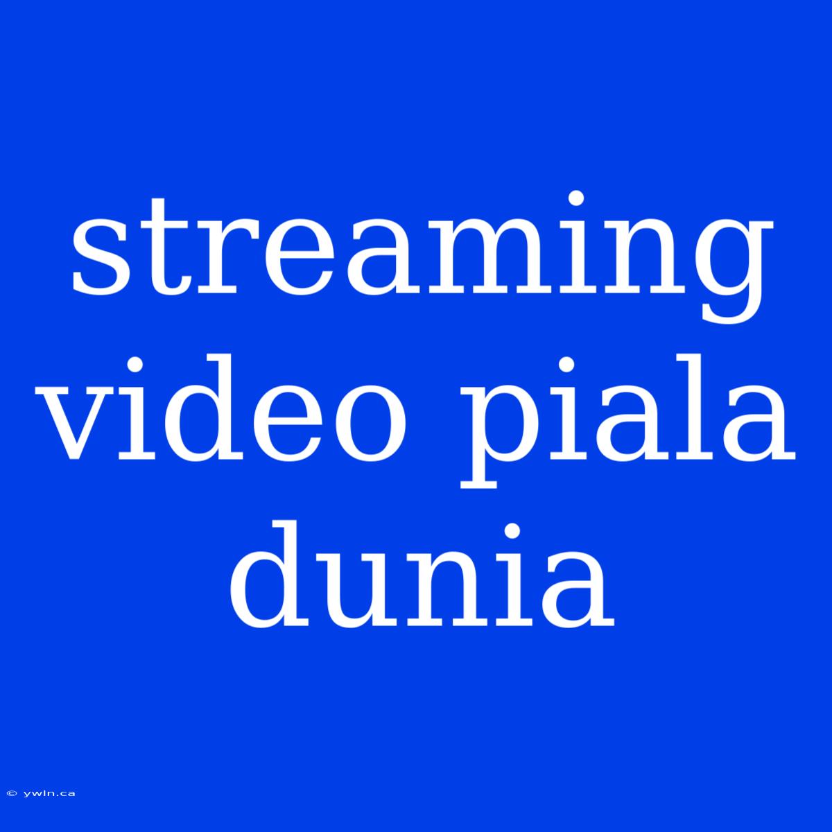 Streaming Video Piala Dunia