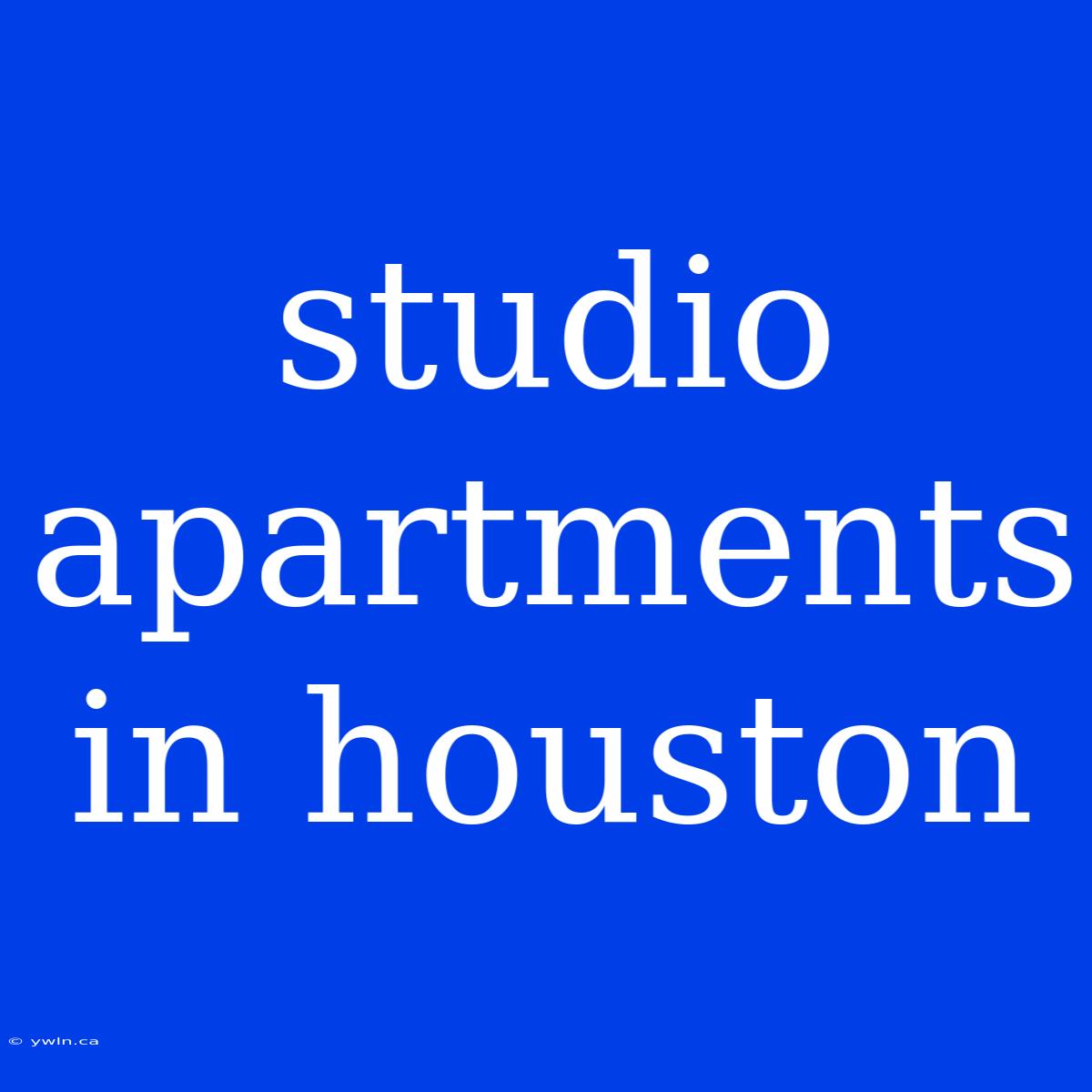 Studio Apartments In Houston