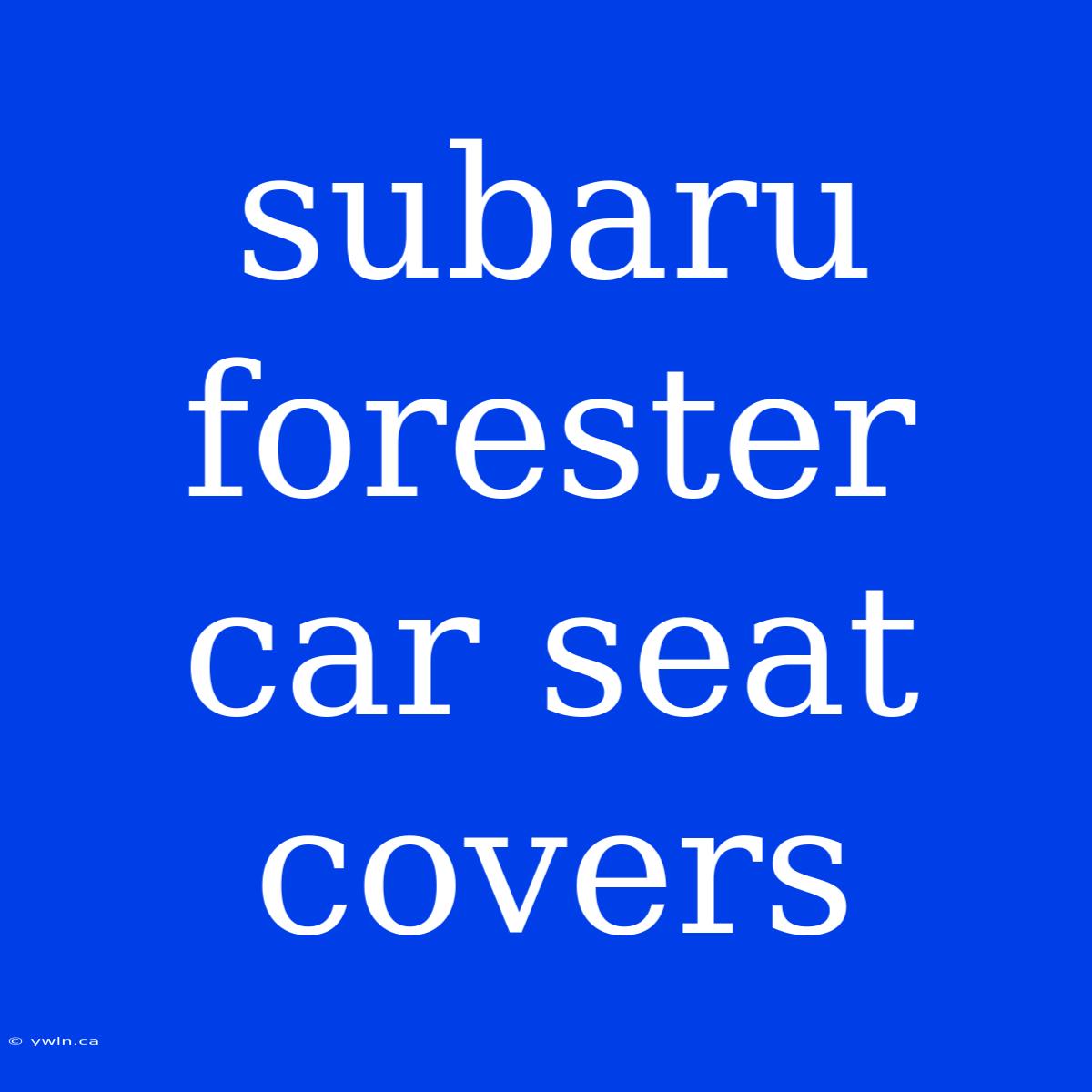 Subaru Forester Car Seat Covers