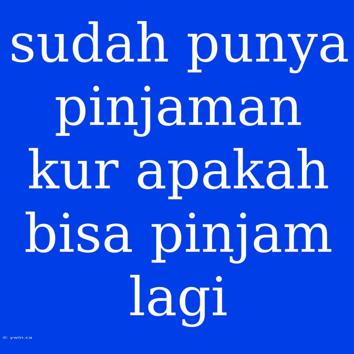 Sudah Punya Pinjaman Kur Apakah Bisa Pinjam Lagi