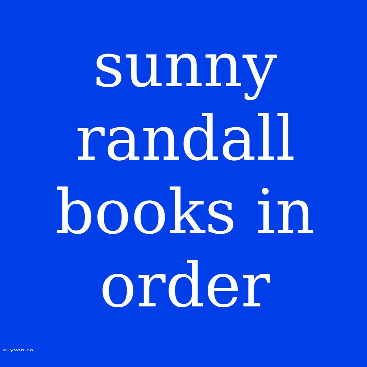 Sunny Randall Books In Order