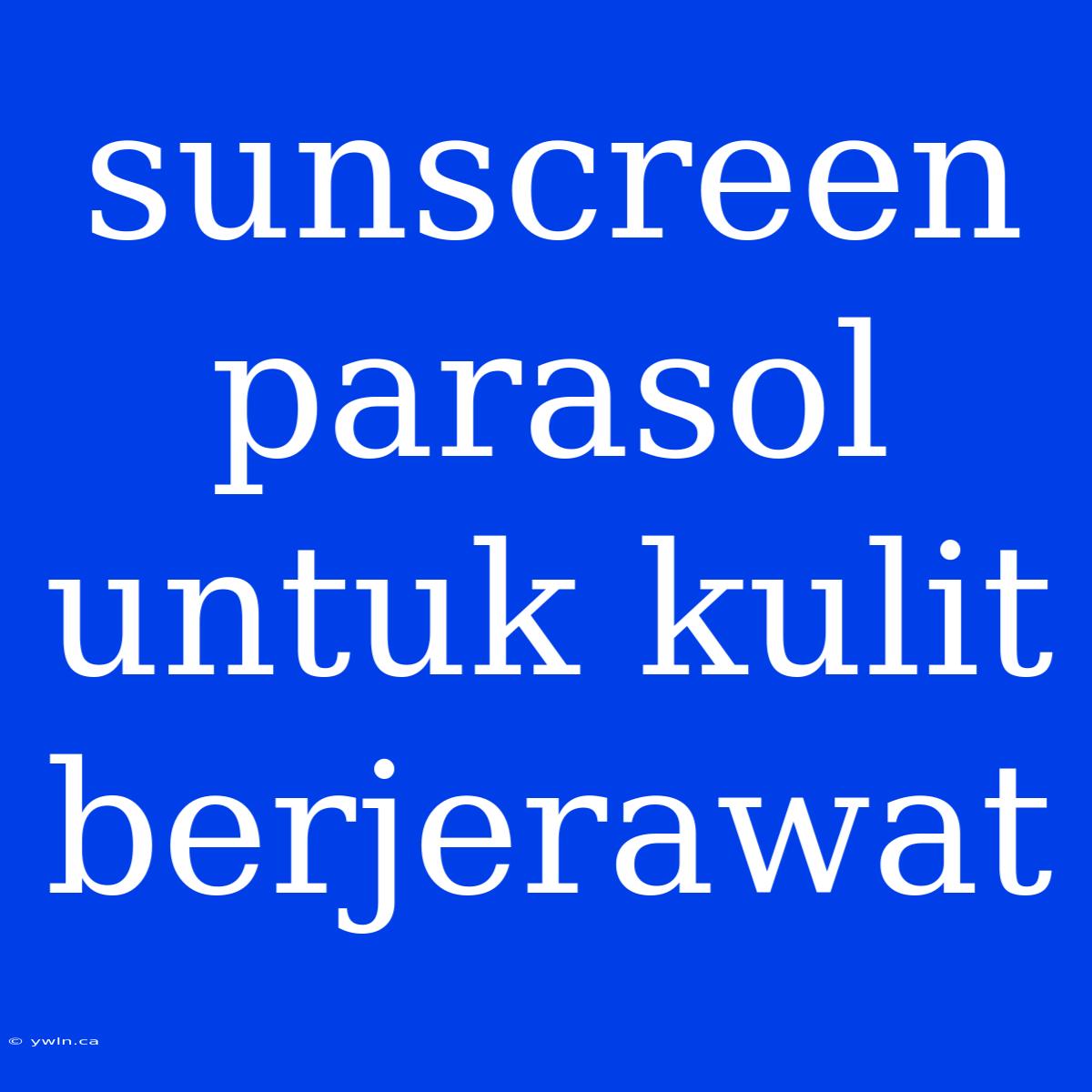 Sunscreen Parasol Untuk Kulit Berjerawat