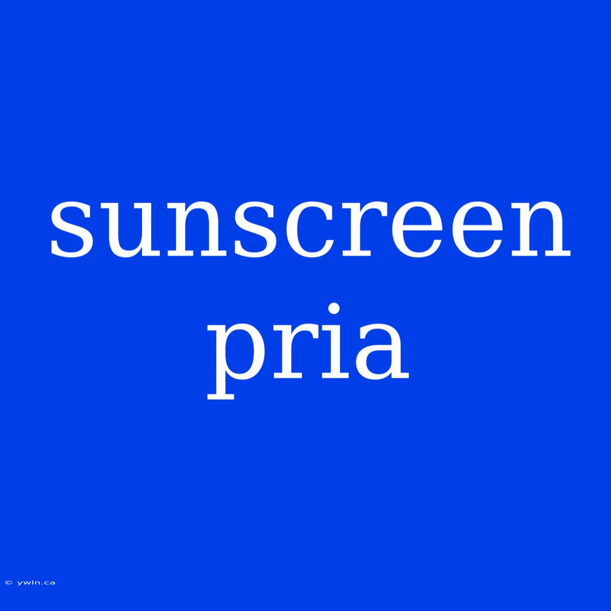 Sunscreen Pria