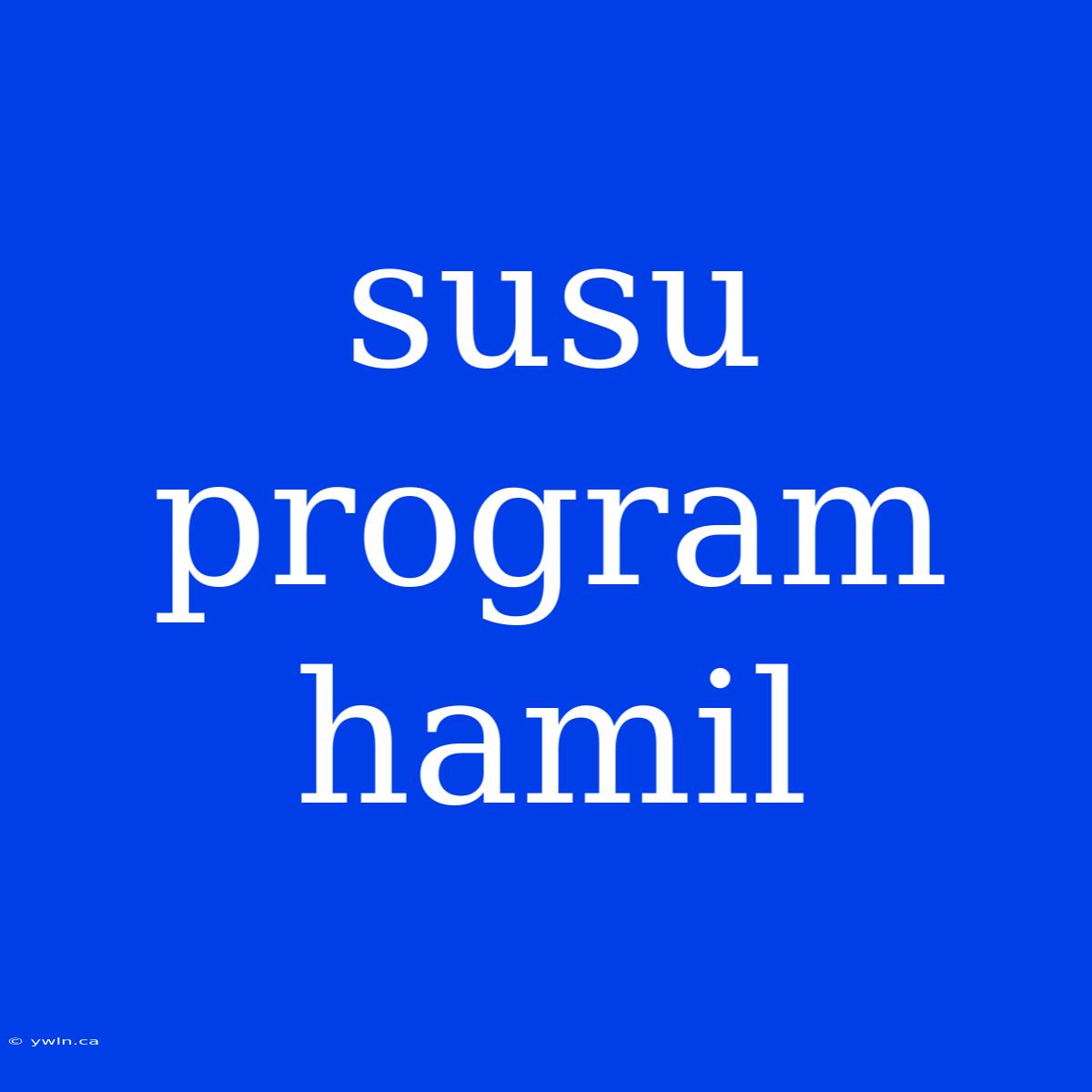 Susu Program Hamil