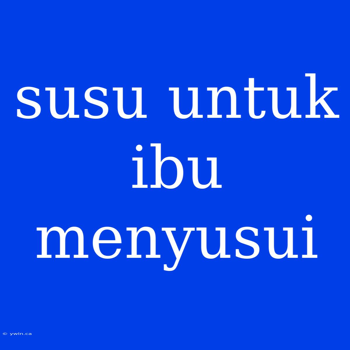 Susu Untuk Ibu Menyusui