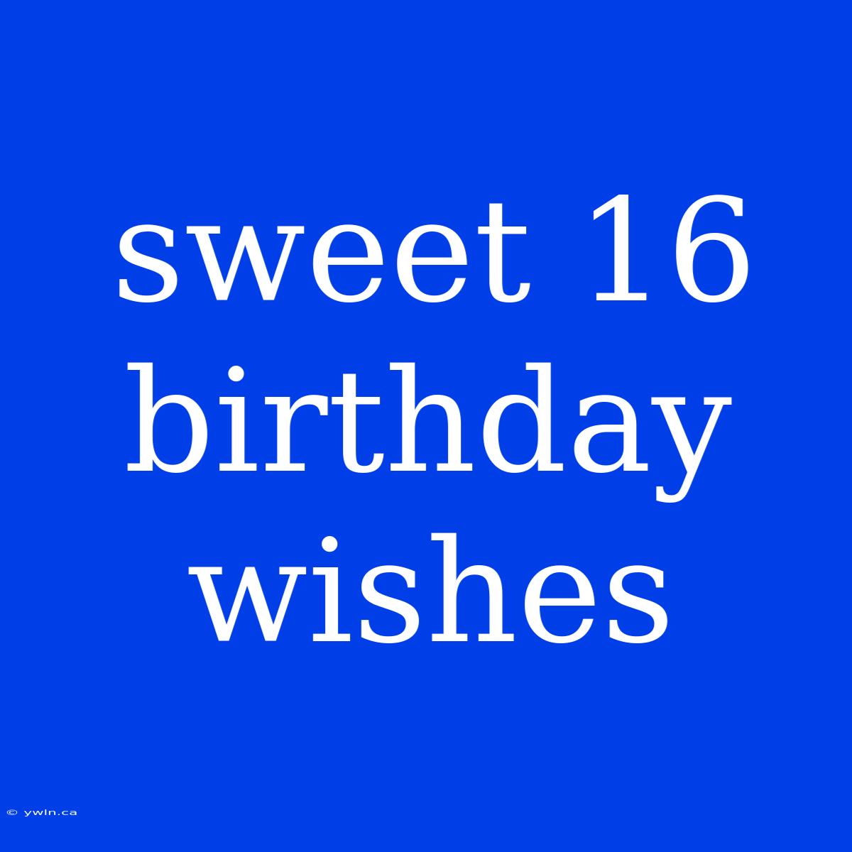 Sweet 16 Birthday Wishes