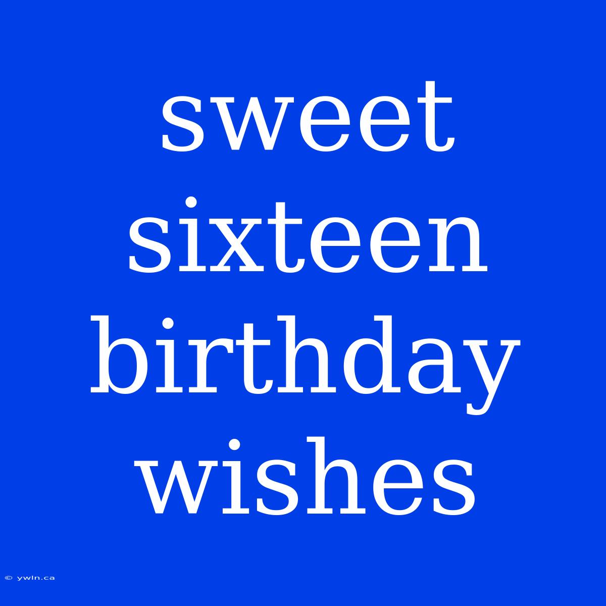 Sweet Sixteen Birthday Wishes