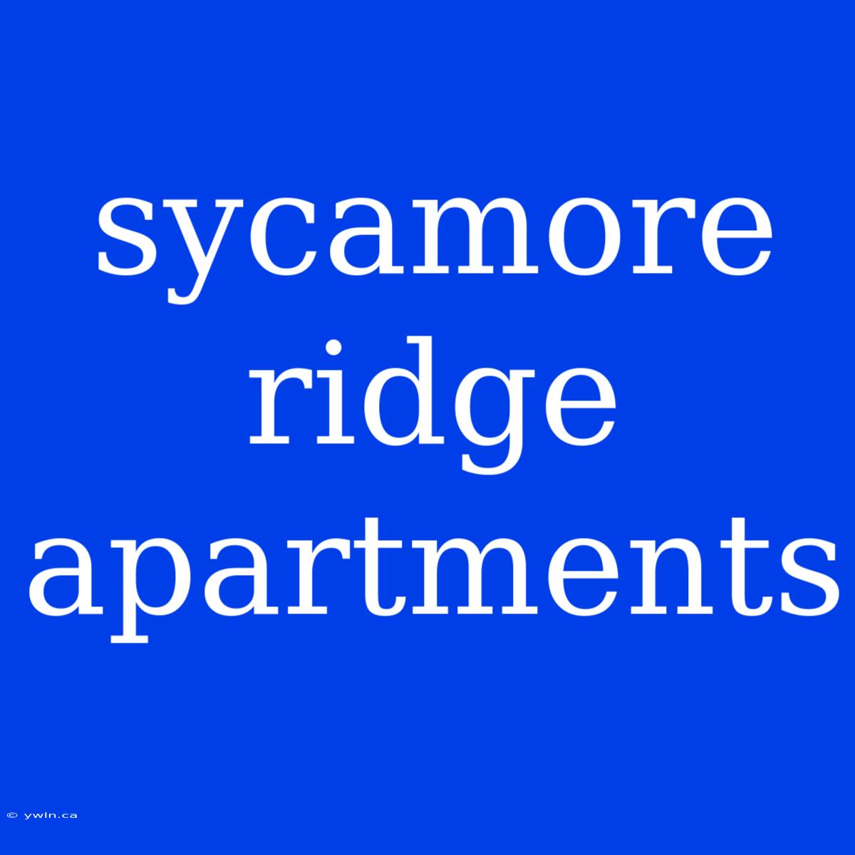 Sycamore Ridge Apartments