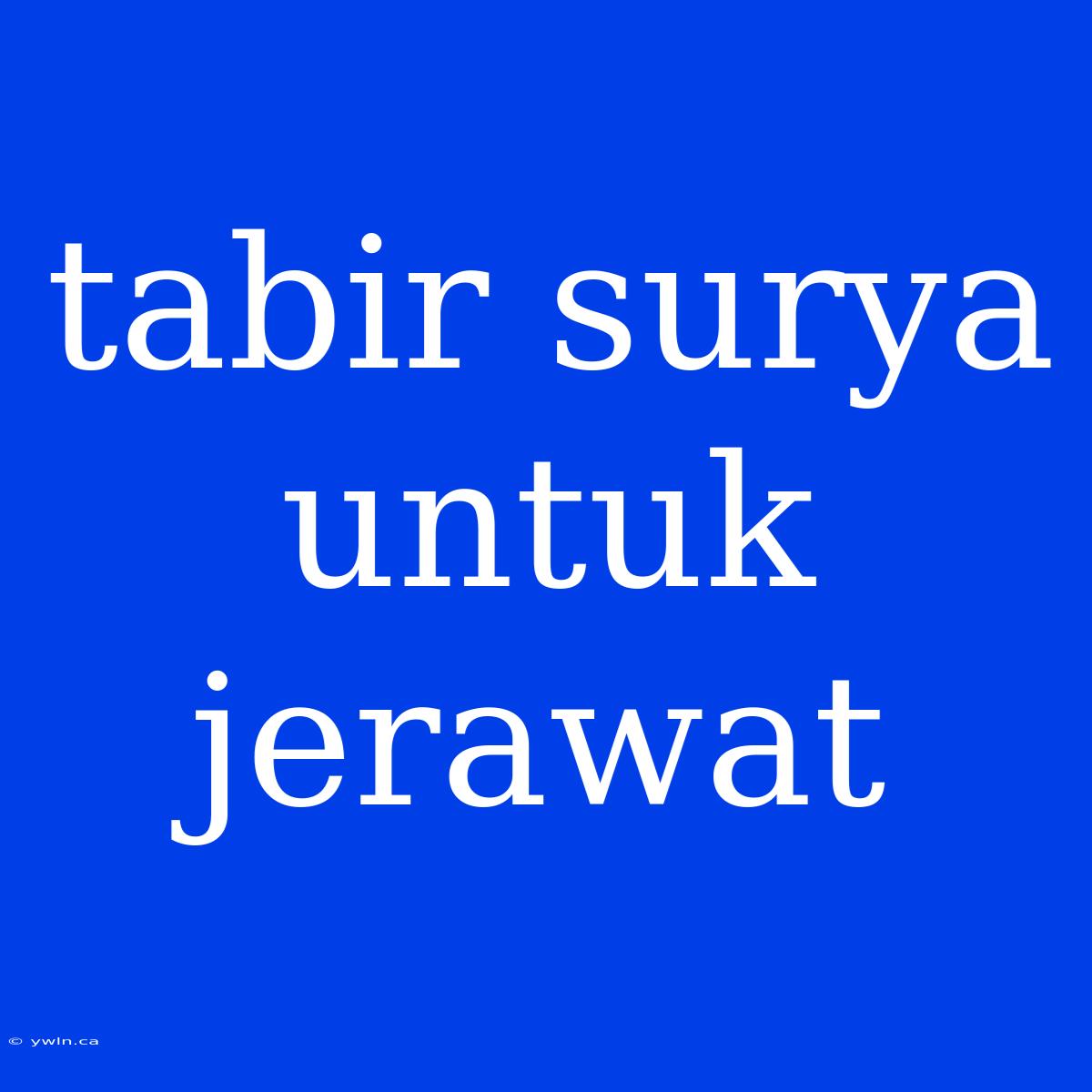 Tabir Surya Untuk Jerawat