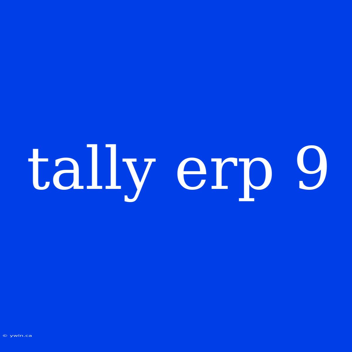 Tally Erp 9