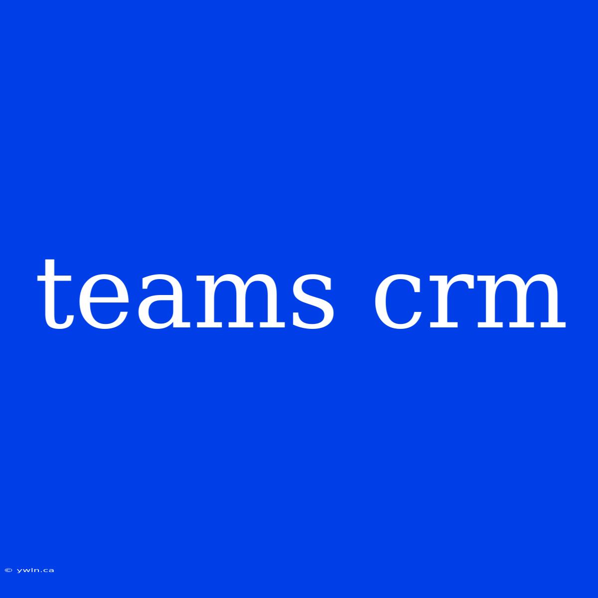 Teams Crm