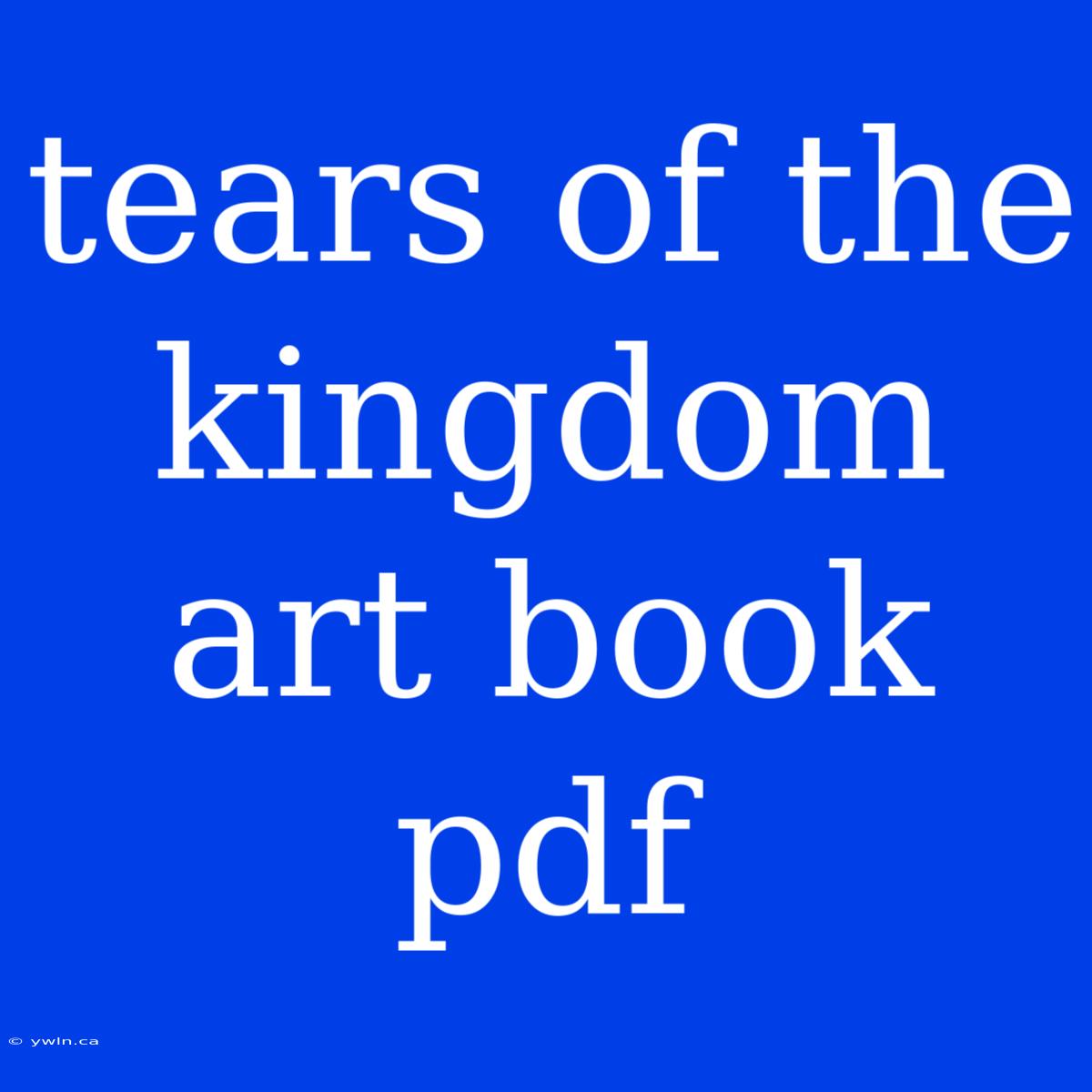 Tears Of The Kingdom Art Book Pdf