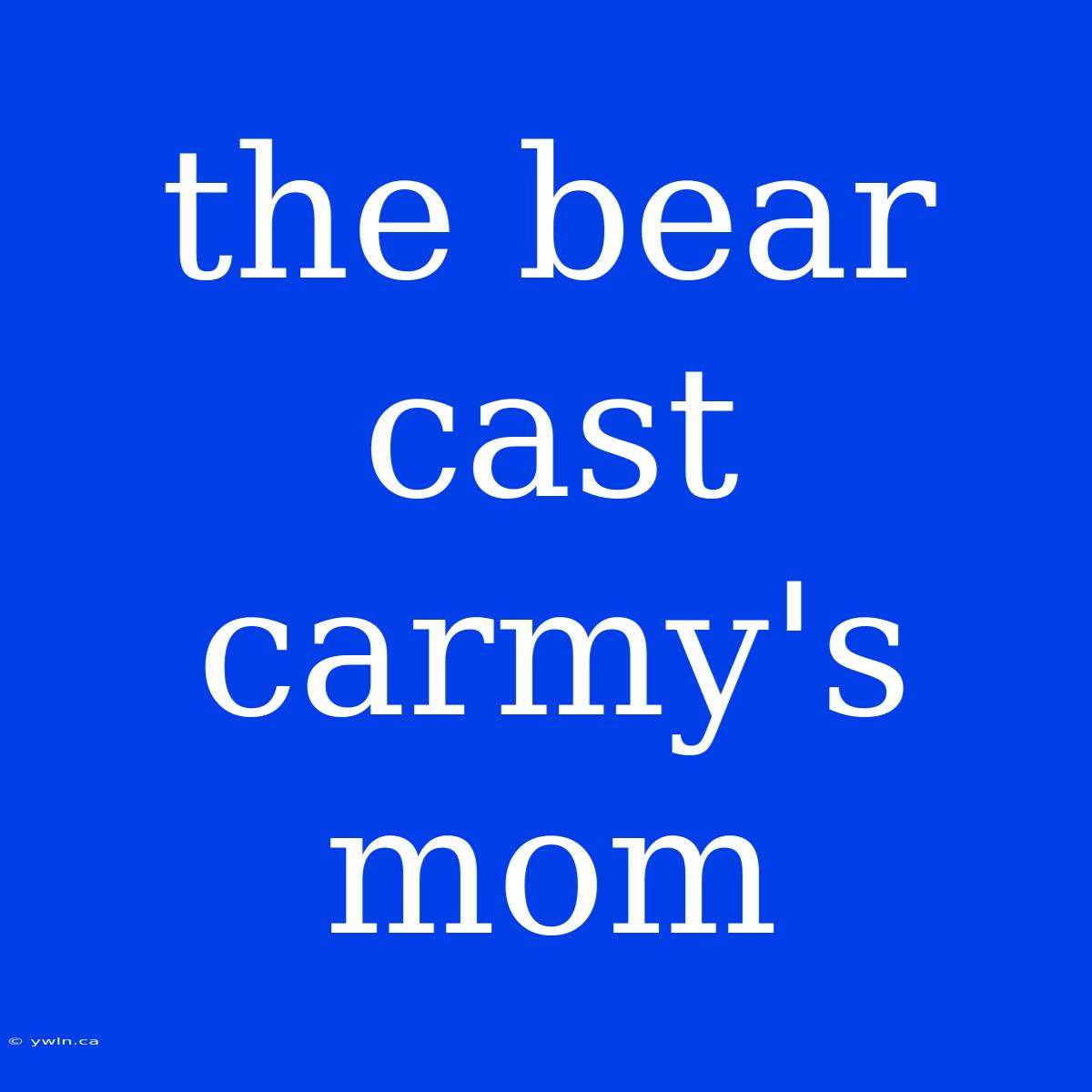 The Bear Cast Carmy's Mom