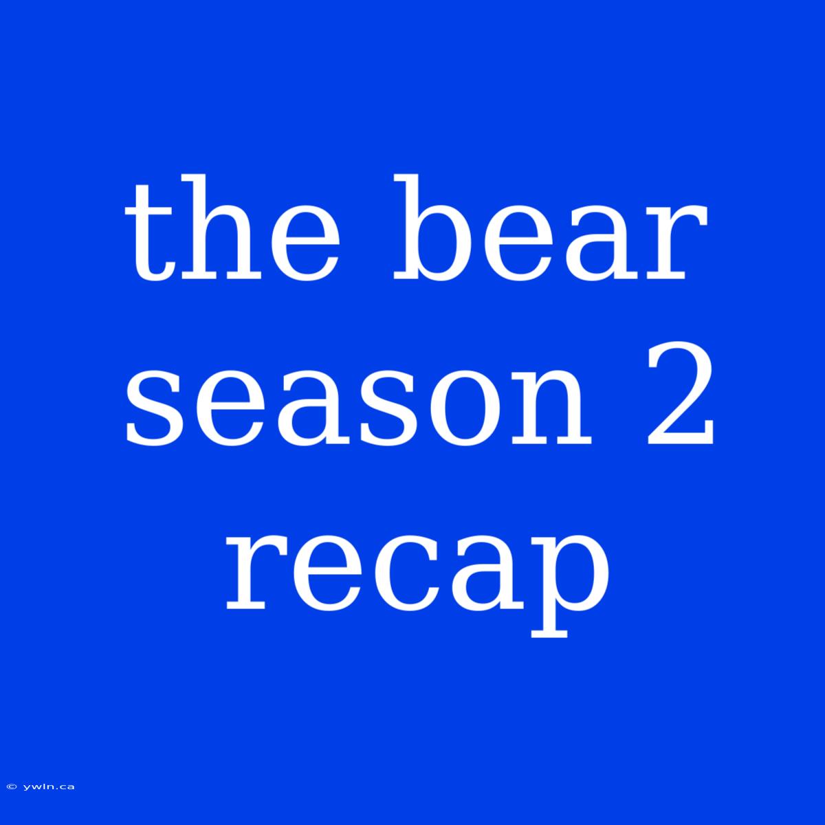 The Bear Season 2 Recap