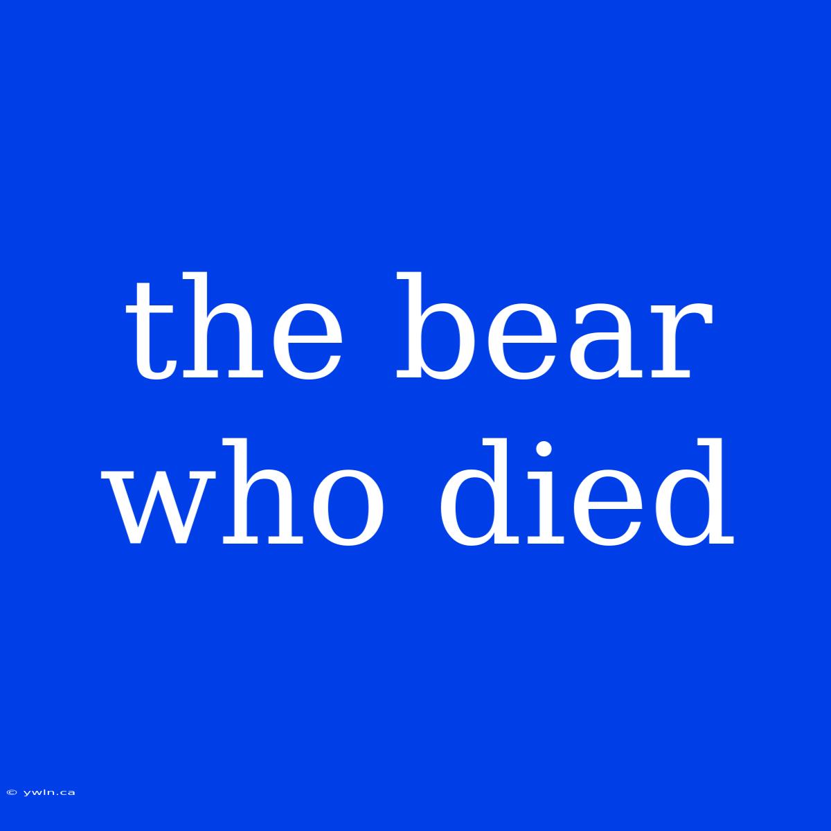 The Bear Who Died