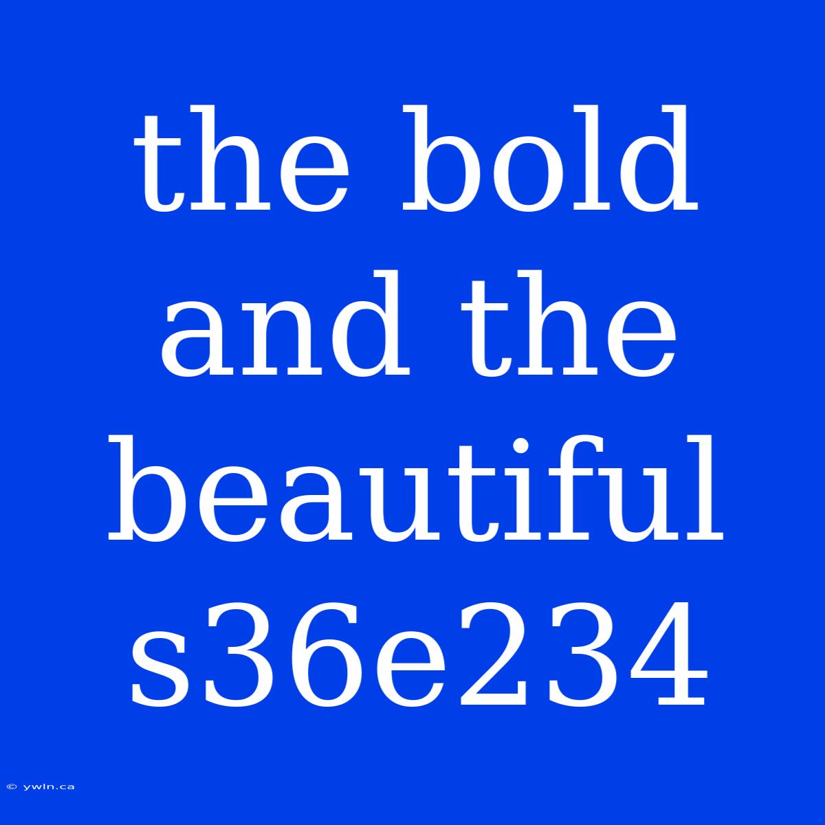 The Bold And The Beautiful S36e234