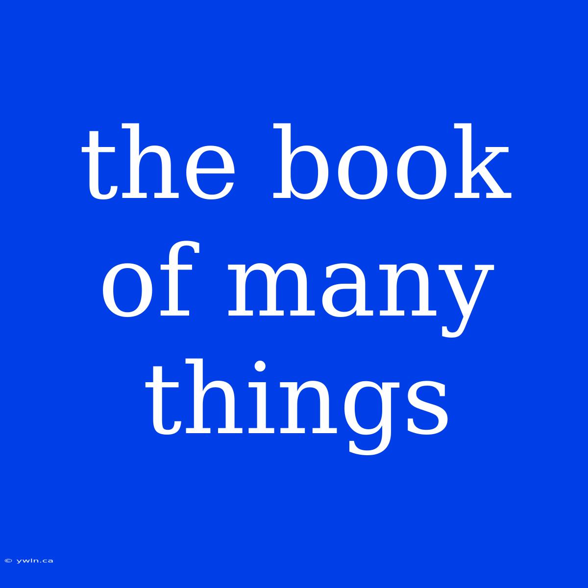 The Book Of Many Things