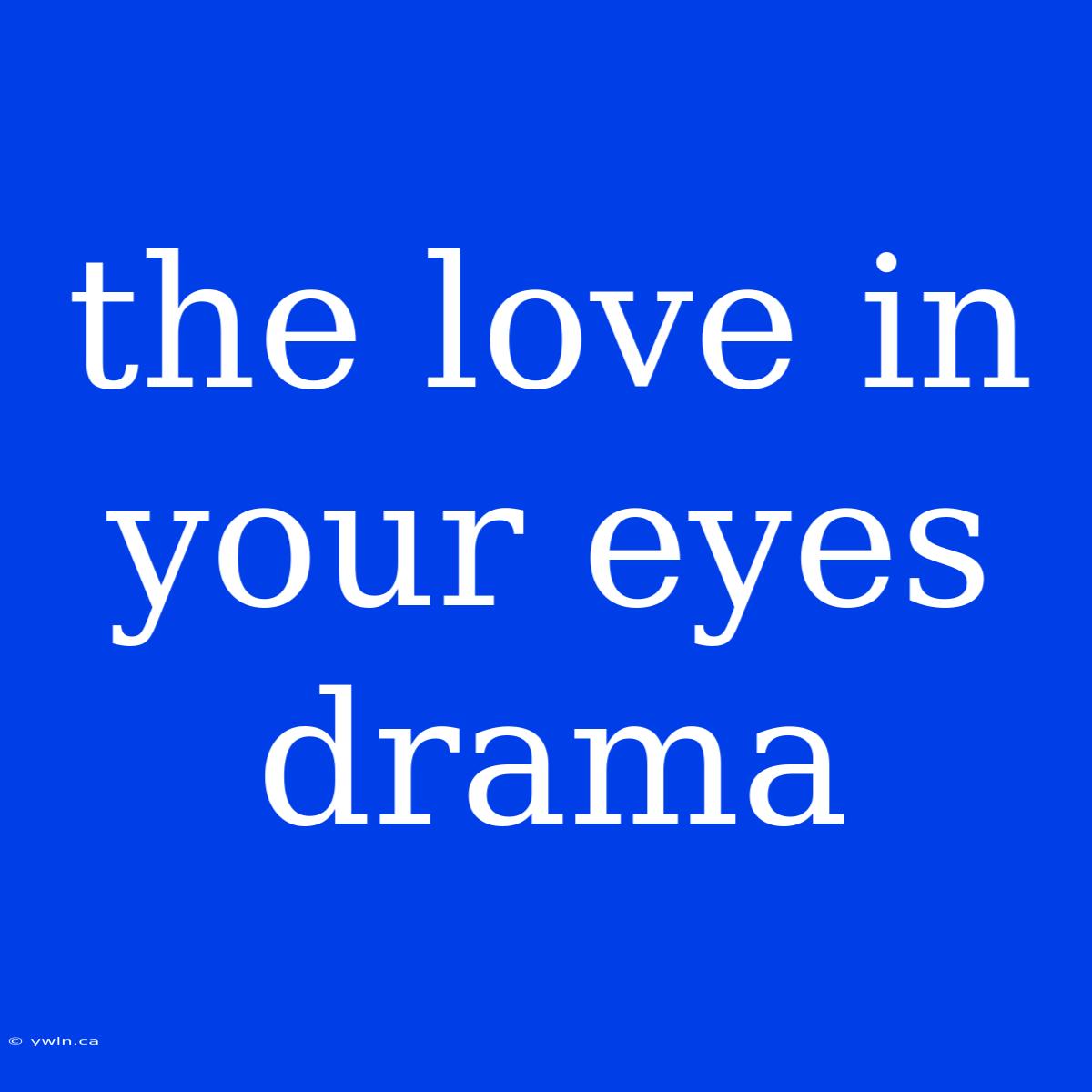 The Love In Your Eyes Drama