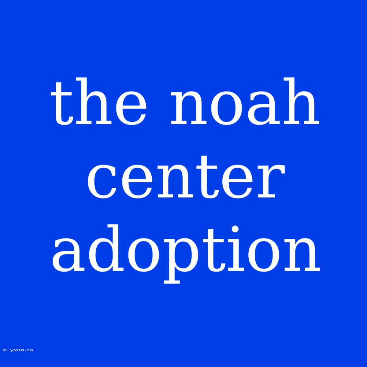 The Noah Center Adoption