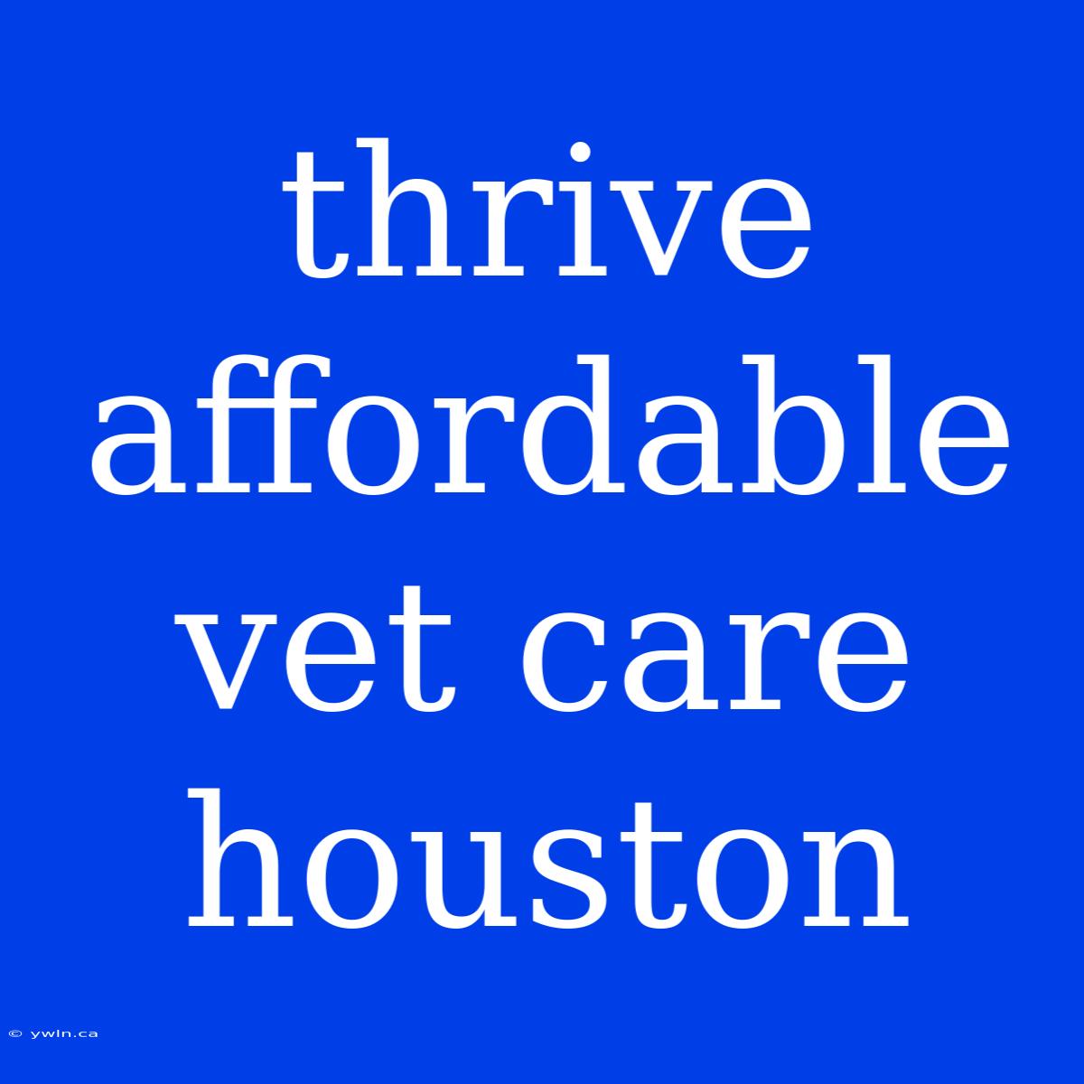 Thrive Affordable Vet Care Houston