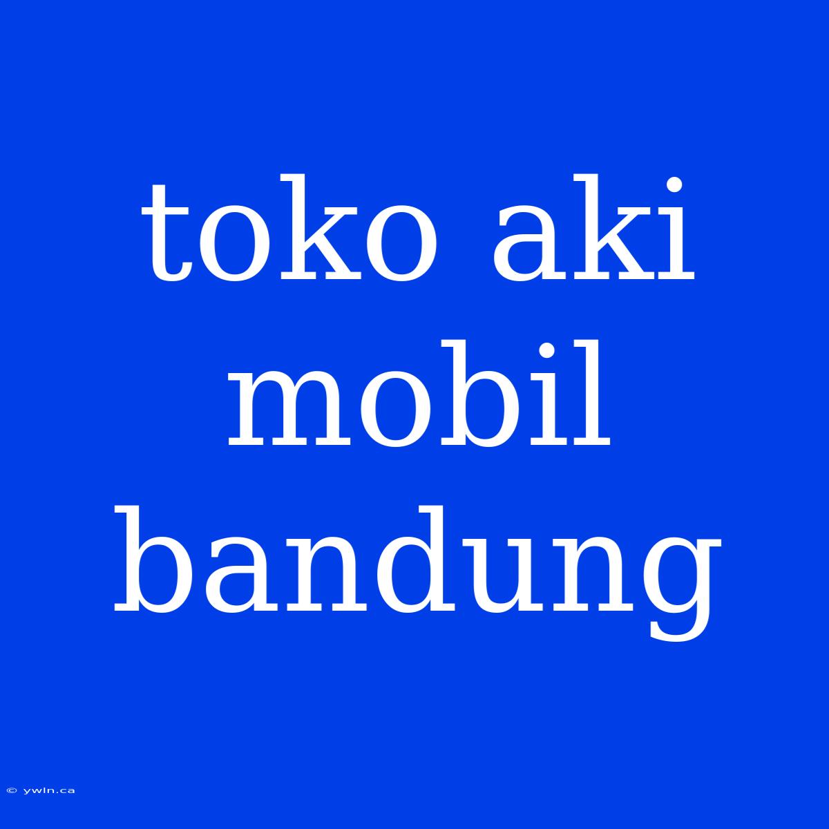 Toko Aki Mobil Bandung