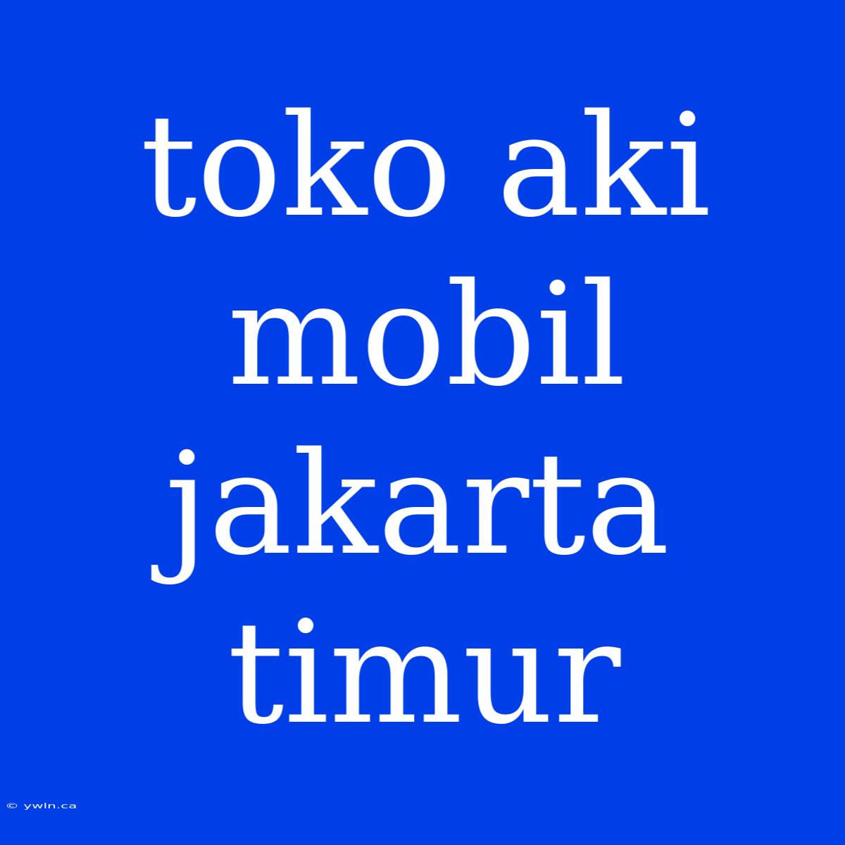 Toko Aki Mobil Jakarta Timur