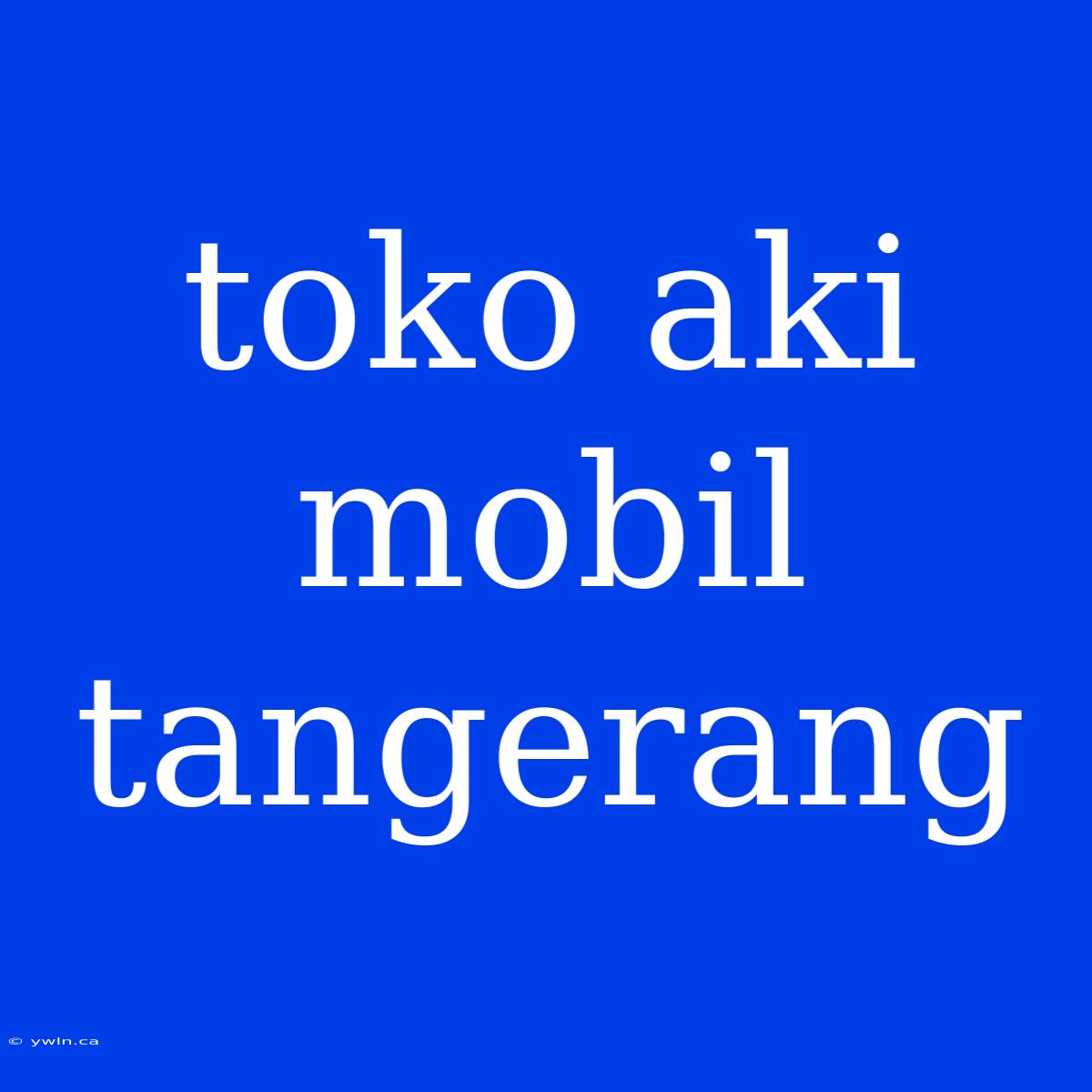 Toko Aki Mobil Tangerang