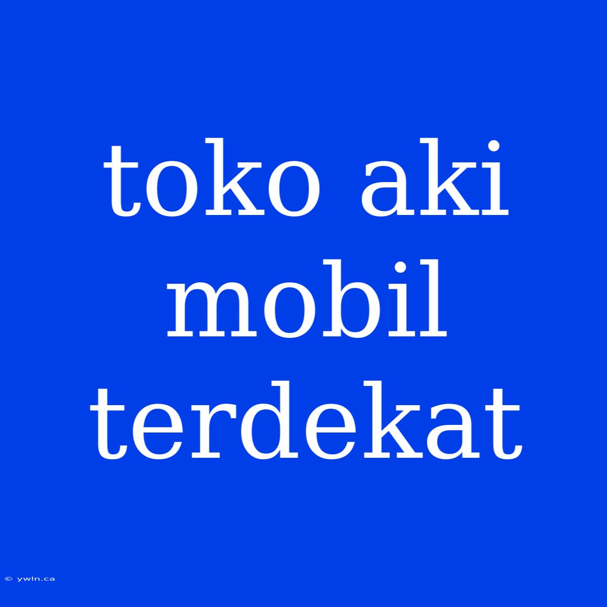 Toko Aki Mobil Terdekat